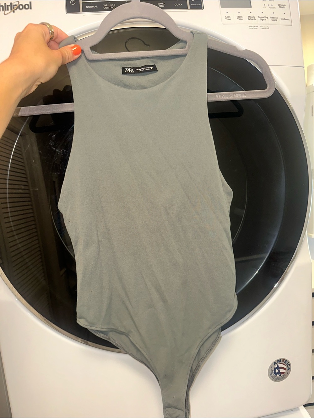 Zara Olive Green High-Neck Sleeveless Bodysuit